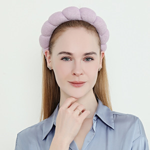 Bandeau torsadé en peluche couleur unie pour femme, usage quotidien, en tissu, haute élasticité, accessoire pour cheveux - Product Image 3