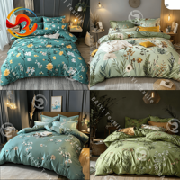 Ensemble de draps de lit en microfibre de coton, taille Queen, 4 pièces, draps plats avec taies d'oreiller, polyester, 2 places, draps de lit pour la maison, textile