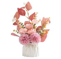 Bouquet de pivoines artificielles en soie tissées à la main, style nordique, haut de gamme, pour la décoration de table de salle à manger et de salon, Fête des Mères, Remise de diplôme