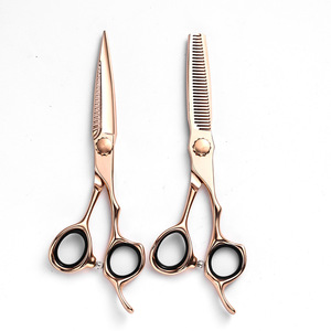 Rose Gold Hair Scissors 6 Inch Professional Hairdressing Stainless Steel Sharp Blade Long Handle For Wet And Dry Use - Product Image 2