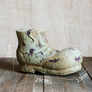 Vente chaude Pot de fleurs en ciment en forme de chaussure créative, Pot de fleurs artisanal en ciment pour jardin Planteur pour décoration d'intérieur - Product Image 4