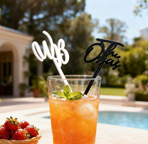 ไม้คนเครื่องดื่มค็อกเทลทำจากอะคริลิคใช้คนเครื่องดื่มตัดด้วยเลเซอร์สำหรับงานแต่งงานงานปาร์ตี้กาแฟสไตล์ใหม่ตามสั่ง - Product Image 1