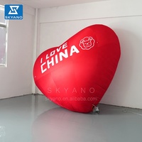 Ballon gonflable de coeur rouge de ballon gonflable d'amour pour des décorations de partie et de vacances annonçant le ballon d'installation