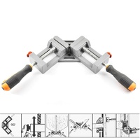 Serre-joints d'angle à 90 degrés en aluminium bronze à double poignée pour l'assemblage DIY et les outils de menuiserie avec mâchoire oscillante réglable