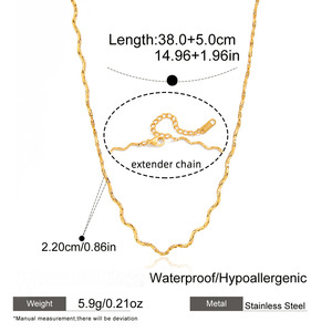 Collier pendentif minimaliste en forme de goutte d'eau en zircon, plaqué or 18 carats PVD, sans ternissement, en acier inoxydable 316L, <span class=keywords><strong>bijoux</strong></span> personnalisés ERESI New Ins - Product Image 5