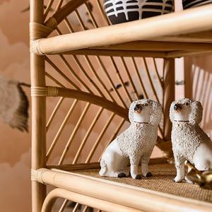 رف كتب منسوج من الراتان الطبيعي من الشمال متعدد الطبقات رف تخزين أثاث منزلي حديث متعدد الطبقات لخزائن غرفة المعيشة - Product Image 2