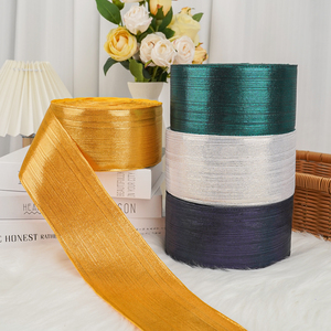 Pita Kain Vinyl Metalik Berkilau Warna Solid Eco-Polyester 75mm Desain Baru 2025 dengan Glitter 3 Inci untuk Ikat Rambut dan Pakaian - Product Image 4