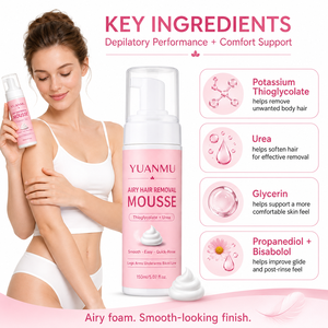 Mousse Depilatorio para Mujer de Marca Privada, <span class=keywords><strong>Crema</strong></span> <span class=keywords><strong>Depilatoria</strong></span> Espumosa sin Aerosol, Depilador Corporal con Urea - Product Image 3