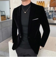 Service OEM : Produit Tendance, Manteau de Mariage pour Homme, Mode Automne, Costume d'Affaires, Blazer en Velours