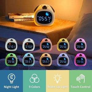 <b>Digital</b> Child Sleep Trainer with Usb Charger Modern Lcd Table Desk Dual Alarm <b>Clock</b> Home Decor Night Lamp Cute for Children - Product Image 3