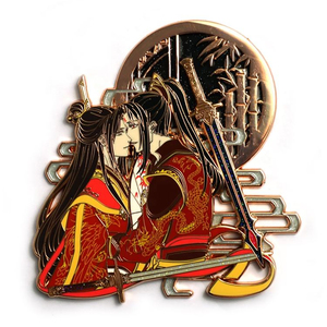 2026 Direct usine Personnage d'anime personnalisé Épinglette en émail nacré avec impression épée à paillettes en verre teinté et technique de placage - Product Image 5