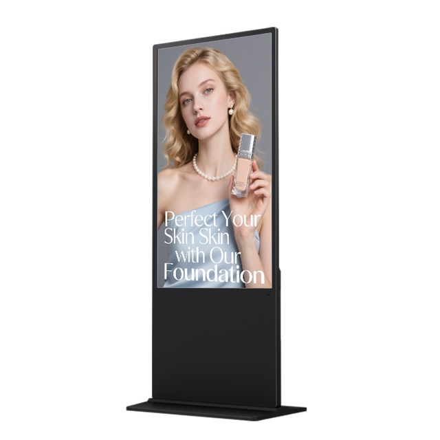 Networkable 55" Portrait LCD Display with Built-In CMS RJ45 USB for Floor Stand Mounting for Cloud-Based Advertising Management