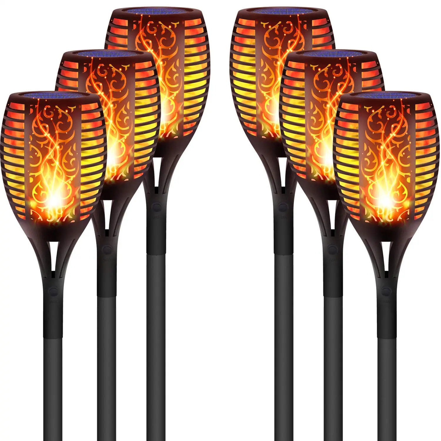 Outdoor Dancing Flickering Flames Solar Torch Lights Waterproof Landscape Decoration Flame Lights for Garden Pathway Yard