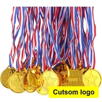 Médailles vierges de ruban personnalisé en gros pour le prix de la compétition Trophée en métal avec logo personnalisé souvenirs d'événement en vrac médailles en alliage de zinc