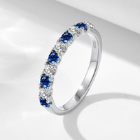 Bague Minimaliste en Argent Sterling S925 avec Diamant Demi-Cercle Serti et Zirconia de 2,5 mm, Bijou de Main Tendance pour Femme