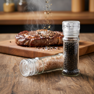 Accessoires de cuisine, qualité supérieure, pot en verre de 100 ml, moulin à sel et à poivre, élégant moulin à épices en verre - Product Image 1