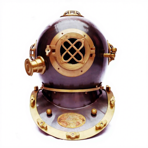 Casco de Buceo Antiguo de la Marina de los Estados Unidos con Acabado de Cobre, Casco de Buceo Vintage para Aguas Profundas, Decoración Marítima - Product Image 1