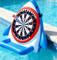 Cible de tir gonflable interactive écologique certifiée CE en forme de requin pour jeu de fléchettes aquatiques, jouets de fête en piscine extérieure