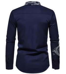 ชุดเดรสแฟชั่นแขนยาวสำหรับผู้<span class=keywords><strong>ชาย</strong></span>, <span class=keywords><strong>เสื้อ</strong></span>ปักลายมังกรทรงสลิมฟิตเสื้อสำหรับไปงานปาร์ตี้ - Product Image 5
