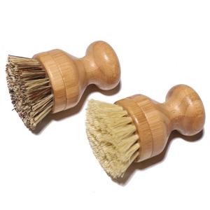 Cepillo de Cocina de Fibra de Palma de Sisal Natural Oem, Cepillo de Madera para Fregar Platos con Mango de Bambú Extraíble - Product Image 5