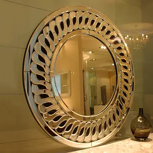 中国供应商古董金反射镜美容美发沙龙镜子