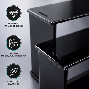 Espositore Personalizzato a 3 Livelli in Acrilico Nero, Supporto a Gradini <span class=keywords><strong>per</strong></span> Profumi, Cupcake, Statuette, Organizzatore da Banco <span class=keywords><strong>per</strong></span> Negozi - Product Image 6