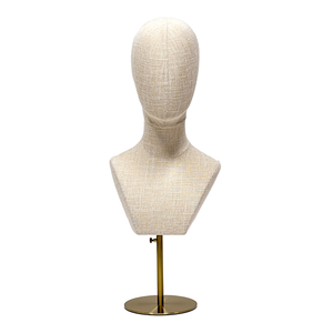 흉상 반신 디스플레이 가발 모자 선글라스 쇼 디스플레이 소품이있는 거품 대나무 린넨 마네킹 헤드 - Product Image 1