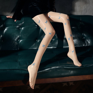 2024 סקסי דק שמן shinny גרביונים עבור נשים hosiery דחיסת גודל חופשי עם תבניות פרפר גרביונים - Product Image 2