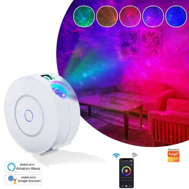 New Smart Star Galaxy Projector LED Modern Tuya Moving Sky Nebula WiFi App Control Voice Control Multicolor Black/White