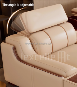 Thiết Kế Hiện Đại Nhà Góc Ghế Sofa Phòng Khách Đặt Đồ Nội Thất L Hình Dạng Cắt Sang Trọng Modular Sofa Da - Product Image 6