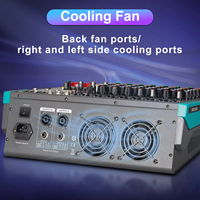 Mezclador Profesional GT8 de 8 Canales con Amplificador Incorporado de 500W*2 y 256 Efectos Digitales para Sonido en Vivo