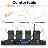 Microphone sans fil UHF TK4000-T avec micro-casque, système de microphone sans fil à véritable diversité