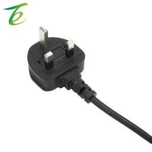 회전식 꼬리부분이 있는 영국 표준 AC 전원 코드 2심 영국 플러그 코드 3핀 검정색 전선 회전식 플러그 - Product Image 4