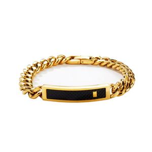 Custom 316l Stainless Steel <b>Men</b> Bracelet Engrave 14k 18k Gold Plated Fashion Chain Link Bracelets <b>for</b> <b>Men</b> - Product Image 4