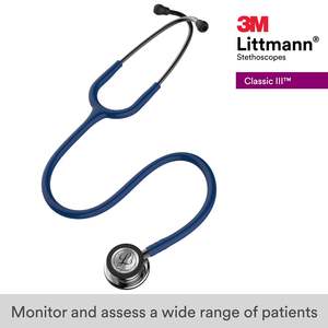 <span class=keywords><strong>Estetoscopio</strong></span> <span class=keywords><strong>Littmann</strong></span> Classic III, <span class=keywords><strong>estetoscopio</strong></span> con espejo, tubo <span class=keywords><strong>azul</strong></span> marino de 27 pulgadas, 3M, 5863 - Product Image 2