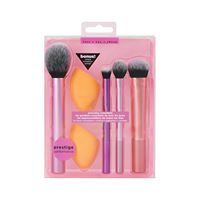 Ensemble de pinceaux de maquillage professionnels de luxe haut de gamme, marque personnalisable, manche long, forme plate, poils personnalisables, 4/6 pièces