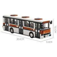 Jie Star 66021 briques d'assemblage personnalisées voiture VINTAGE CITY BUS modèle bloc de construction ensemble enfants éducatif en plastique jouet cadeau