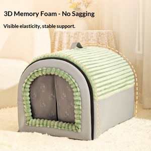 سرير للحيوانات الأليفة دافئ ومغلق، خيمة للقطط، بيت للكلاب، خيمة آمنة للحيوانات الأليفة مناسبة لجميع الفصول، قابلة للإزالة والغسل، سرير للكلاب مناسب للشتاء - Product Image 5