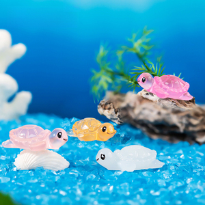 Transparentes Buntes Schildkröten-Mikrolandschafts-Ornament-Set Harz-Miniatur-Meeresschildkröte für Aquarium und Feengarten - Product Image 3