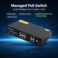 Commutateur PoE Gigabit Web Managed ANPA AP-3344GE RJ45 4 ports + 2 Uplink + 2 SFP 10/100/1000 Mbps empilable avec AI Watchdog en stock