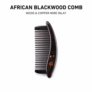 Atacado: Pente de Cabelo de Madeira Africana com Dentes Largos e Inlay de Madeira e Fio de Cobre, Logotipo Personalizado, OEM ODM, Pente Desembaraçador de Bolso, Presente - Product Image 1