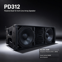 Speaker Line Array Pasif Dual 12" 3-Way Neodymium PD312-P dengan Kayu Birch Plywood 1000W Pro Audio untuk Panggung Konser dan Acara Live