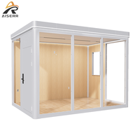 Véranda modulaire en aluminium pour l'extérieur, bureau préfabriqué pour jardin, pod de jardin, maisonnette moderne, étanche, écologique, installation rapide