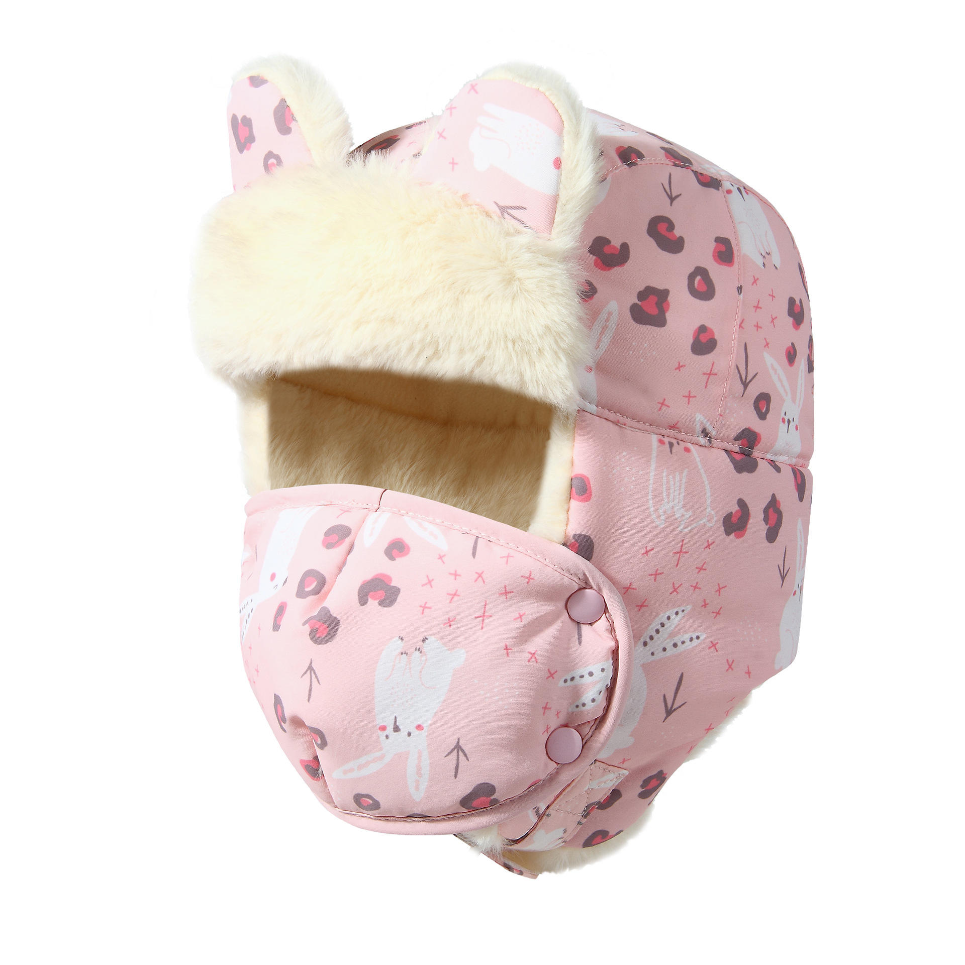 Wholesale Rabbit Kids Outdoor Winter Furry Warm Trapper Trooper