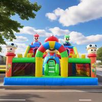 Chine grande aire de jeux enfants château gonflable ballon palais gonflable carton roi thème combo toboggan sautant maison de rebond