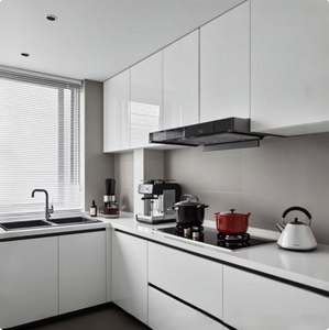 Armoires de cuisine en aluminium intelligentes de conception moderne et luxueuse Zofa Living, laque écologique, porte incluant un évier - Product Image 5