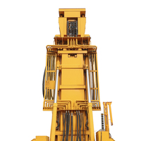 Machine de forage de puits d'eau portable à moteur diesel pneumatique, foreuse rotative pour puits profonds avec force de levage de 50T et profondeur de 1000m