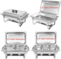 Robuster 8QT Speisenwärmer Komplettset Warmhaltepfanne 410 Edelstahl Chafing Dish Buffet-Set mit Klappgestell