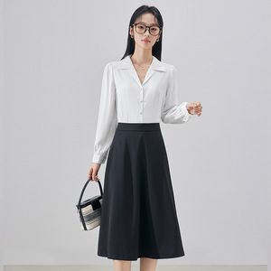 Women's White Long Sleeve Shirt Solid Color Poplin Work Commuting Formal Wear - Product Image 4