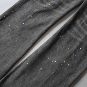 <span class=keywords><strong>Jeans</strong></span> sfilacciato orlo Flare vernice grigia Splatter <span class=keywords><strong>Jeans</strong></span> in <span class=keywords><strong>grigio</strong></span> per gli uomini di marca <span class=keywords><strong>Jeans</strong></span> con vernice - Product Image 5